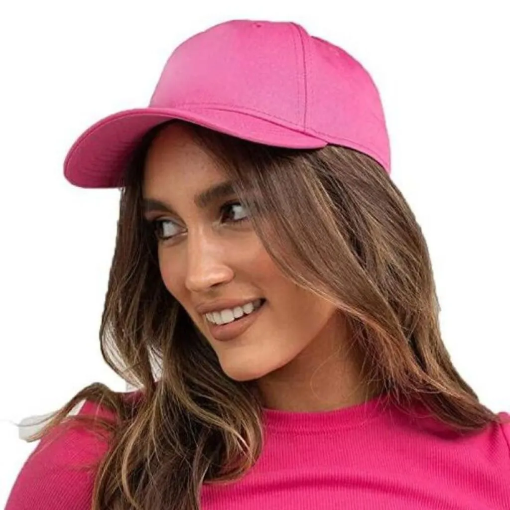 Pink Elegant Solid Cotton Caps And Hats For Women