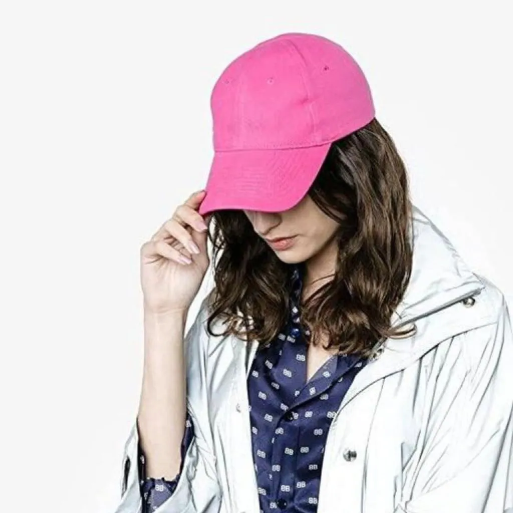 Pink Elegant Solid Cotton Caps And Hats For Women