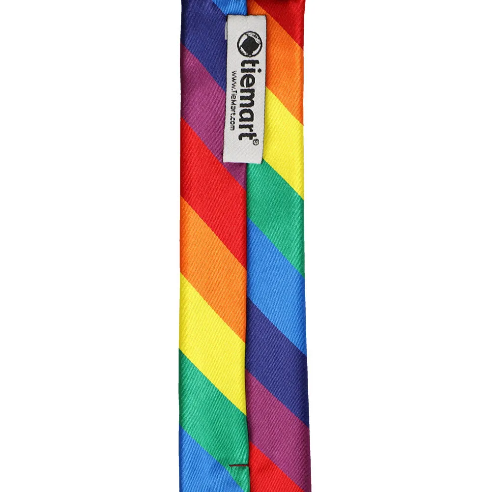 Rainbow Striped Skinny Tie, 2" Width