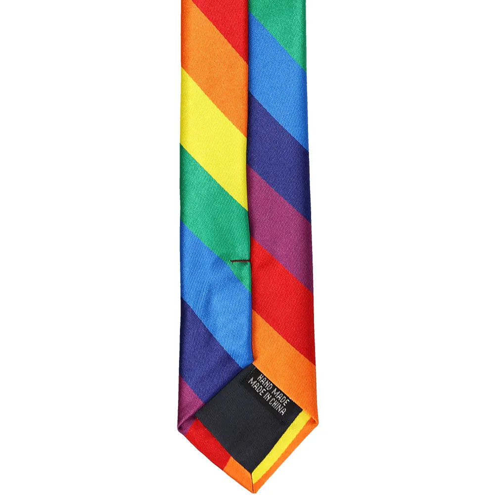 Rainbow Striped Skinny Tie, 2" Width