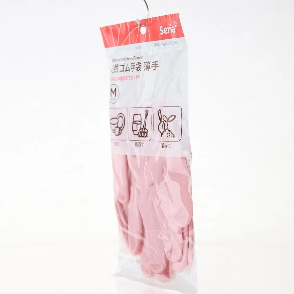 Rubber Gloves -M (Rubber/M/Thin/Pink/20.2x30cm (1pr))