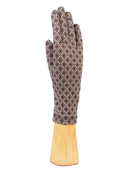 STRETCH KNIT GEOMETRIC CHECK GLOVES