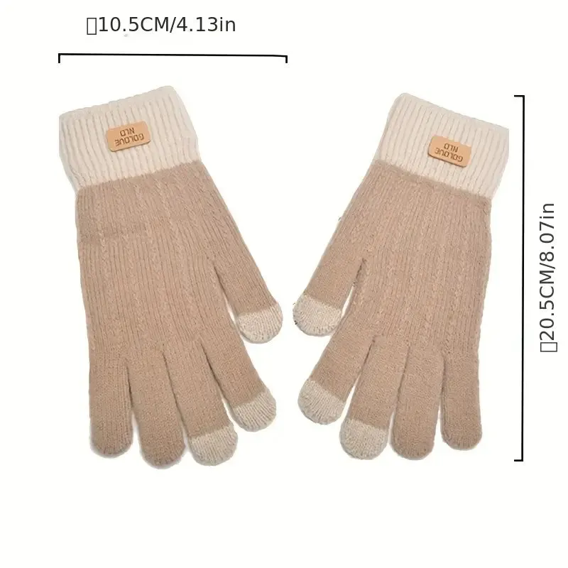 Stretch Knit Wool Full Finger Mittens