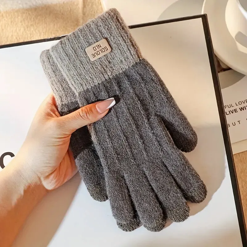 Stretch Knit Wool Full Finger Mittens