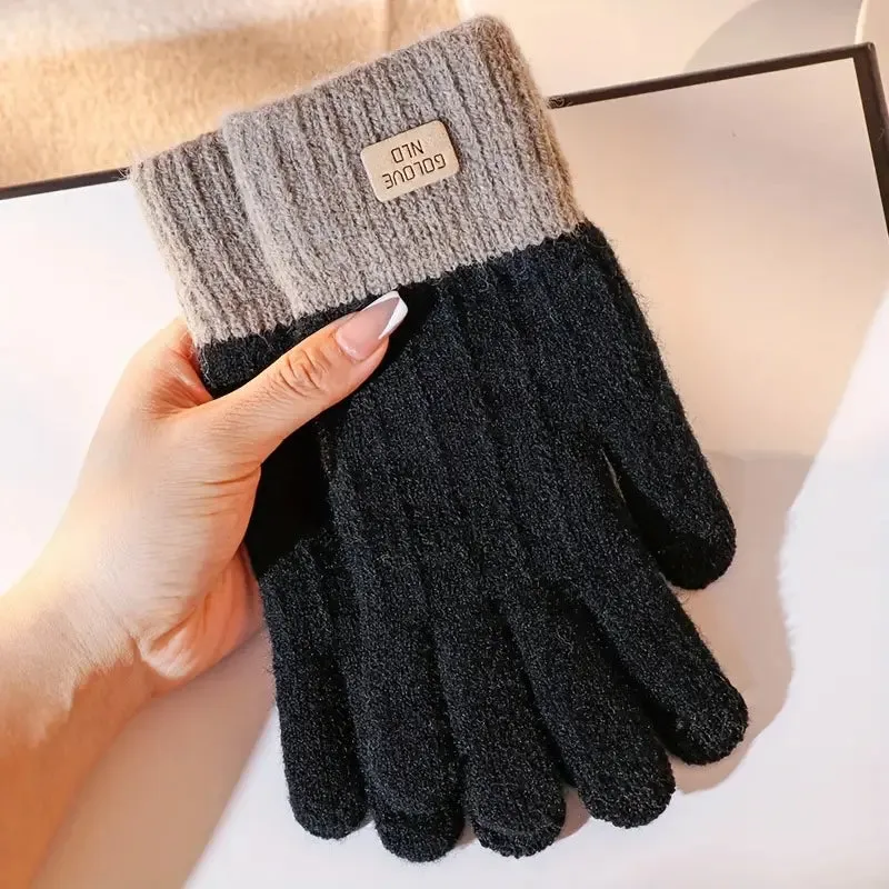 Stretch Knit Wool Full Finger Mittens