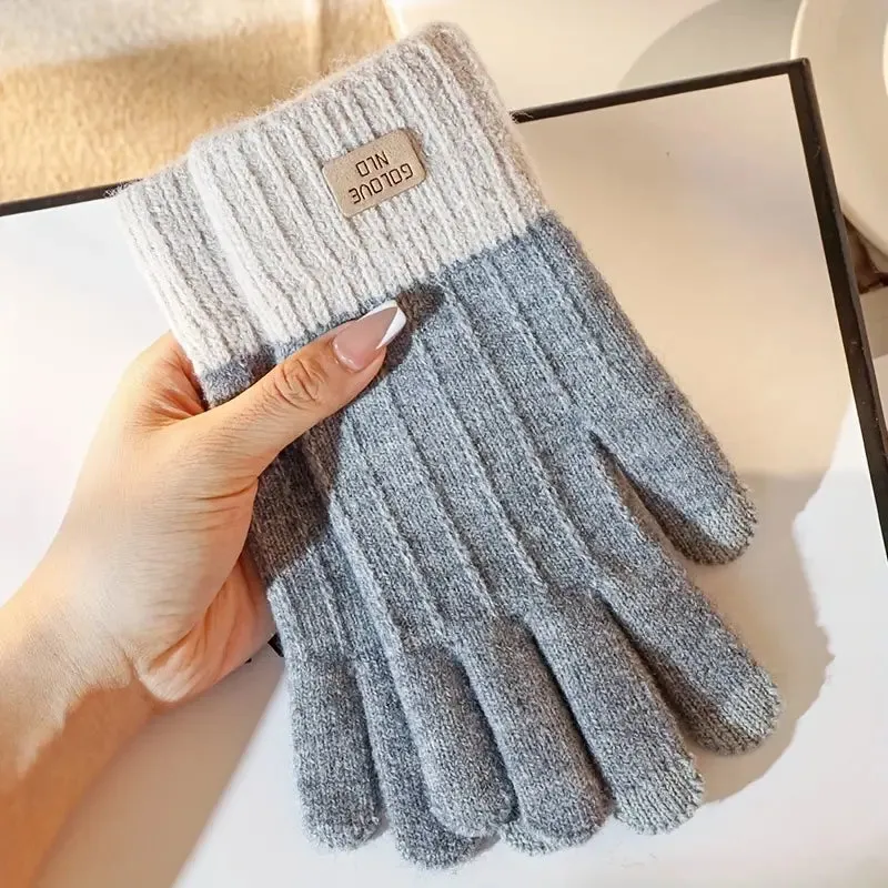 Stretch Knit Wool Full Finger Mittens