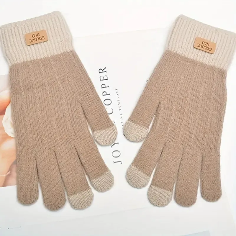 Stretch Knit Wool Full Finger Mittens