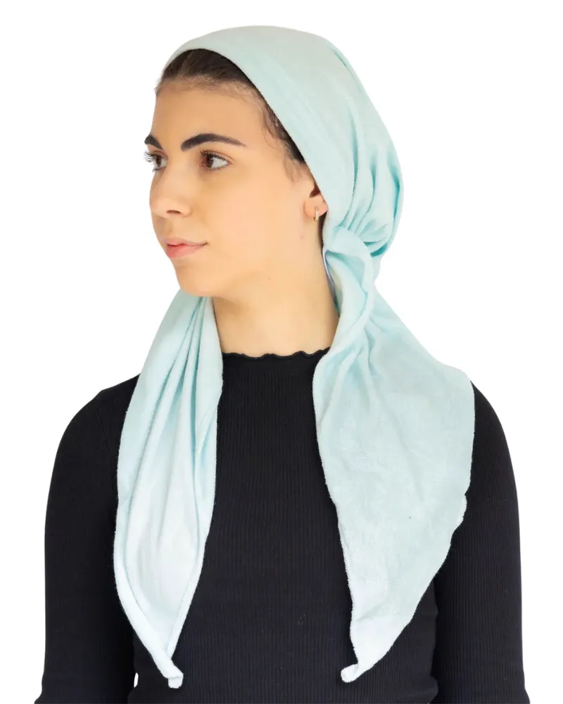 Terry Pastel Blue Adjustable Pre-Tied Bandanna