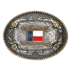 Texas Flag — Oval Rope Edge Buckle