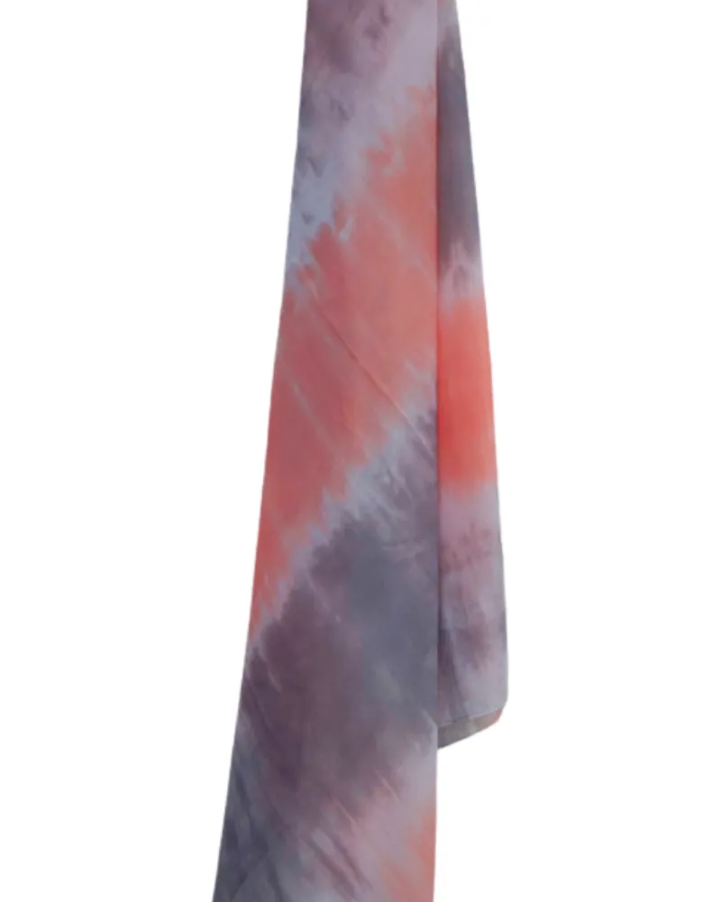 Tie Ur Knot Pastel Coral Dipped Ombre' Untied Scarf