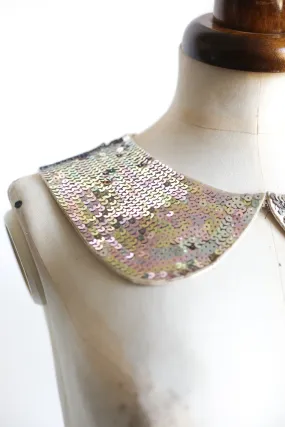 Vintage 1970s Iridescent Sequin Collar