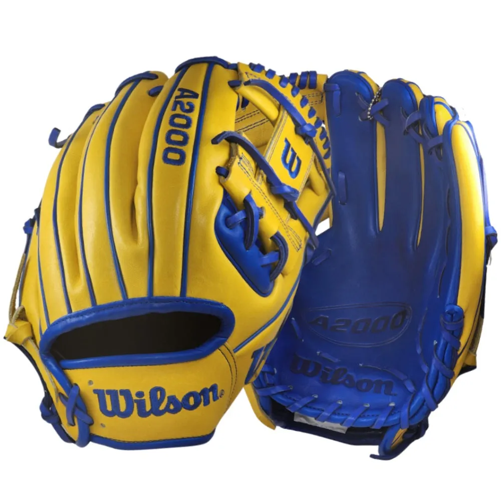 Wilson Custom A2000 1786 11.5" Infield Glove: Yellow and Royal